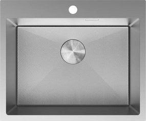 Mexen Solix, 1-komorový nerezový drez 600 x 500 mm, brúsena oceľ, vzor voština, 6408601000-01HC