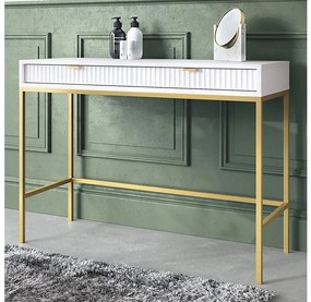 Konzolový stolík NOVA 77x104 cm biela/zlatá