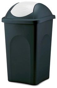 STEFANPLAST Odpadkový kôš Multipat 60 l, čierny, biele veko