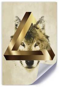 Gario Plagát Vlk a trojuholník Farba rámu: Bez rámu, Veľkosť: 20 x 30 cm
