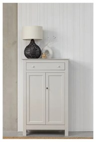 Svetlosivá vysoká uzamykateľná komoda z borovicového dreva 93x150 cm Eva – WOOOD