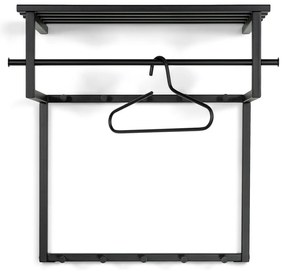 Čierny kovový nástenný vešiak s poličkou Rizzoli – Spinder Design