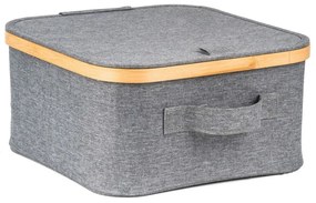 Úložný box G21 30 x 30 x 15 cm, bambusový s vekom, sivý