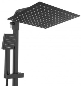 Erga Goba, sprchová súprava s termostatickou batériou a dažďovou hlavicou 25x25cm, čierna matná, ERG-YKA-BP.GOBA-THERM-25-BLK