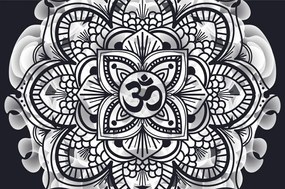 Tapeta Mandala zdravia v čiernobielom prevedení