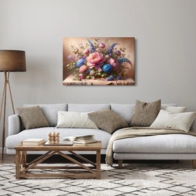Obraz - Stôl plný kvetov (90x60 cm)