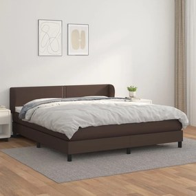 Boxspring posteľ s matracom hnedá 180x200 cm umelá koža 3127268