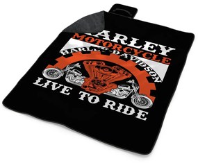 Sablio Plážová deka Harley-Davidson Live to ride: 200x140 cm