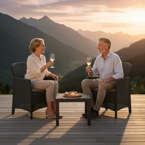 Záhradný set AKITA, 3-dielny, antracitová I.P.A.E-Progarden