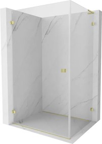 Mexen Lunar-B L, 1-krídlový sprchový kút, ľavý, 90 x 70 cm, 8mm číre sklo, zlatý matný profil, 832L-090-070-55-00-L