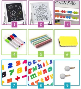 Magnetická otočná tabuľa Ricokids - sivá