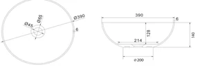Sapho Sapho, FORMIGO betónové umývadlo na dosku, priemer 39cm, piesková, FG314
