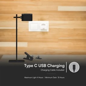 LED Stmievateľná magnetická stolná lampa 4v1 LED/3W/5V 3000-6000K 1800 mAh čierna