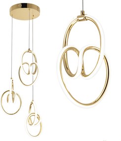 Toolight Toolight, LED závesné svietidlo G082-3CPR, zlatá, OSW-09741