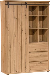 XXXLutz VYSOKÁ KOMODA, čierna, farba duba, 120/182/43 cm Landscape - Komody - 002798028303