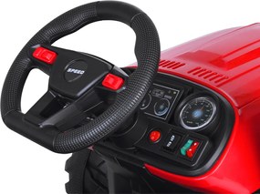 JOKOMISIADA Akumulátorový traktor s prívesom a pohyblivým sklápacím košom PA0347 červený