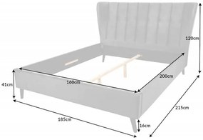 Posteľ Sixties 160x200cm tmavo sivá
