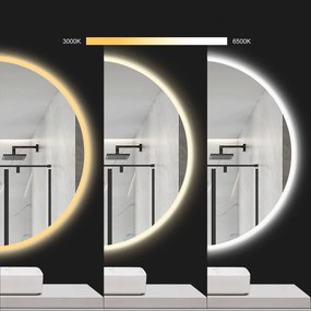 Rea Rea, LED okrúhle zrkadlo 50cm, zadné podsvietenie, HZJ050, HOM-02820