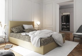 Čalúnená jednolôžková posteľ ELONA 2 - flowers 83/sioux čierna / pravá