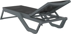 RIO PRO záhradné lehátko dark grey/black