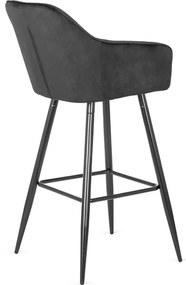 Barová stolička ANDY – čierny zamat