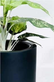 Okrúhly kvetináč ESTRA, výška 40 cm, čierny mat