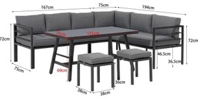 Doppler YORK SET - záhradná hliníková sedacia súprava