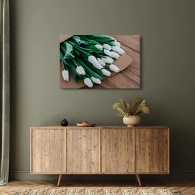 Obraz kytice bielych tulipánov (90x60 cm)