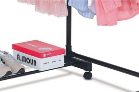 Otočný stojan na oblečenie chróm/čierna, 164 x 173 cm