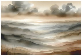 Tapeta akvarelová krajina v hmle