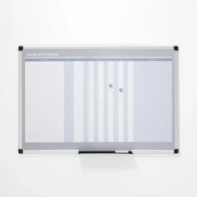 Biela magnetická tabuľa MABEL, na dochádzku, 900x600 mm