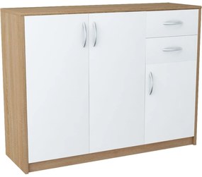Komoda JULIA K13D2 Biela - dub sonoma