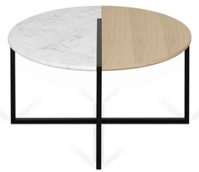 Konferenčný stolík s doskou z dubového dreva a mramoru TemaHome Sonata, ø 80 cm