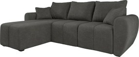 Rozkladacia obojstranná sedacia súprava do L SEVIO 246x145 cm, tmavosivá + 2 vankúšiky ZDARMA