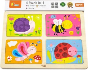 Puzzle na podstavci 4v1 Viga 50189 hmyz
