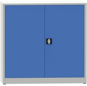 Dielenská policová skriňa na náradie KOVONA JUMBO, 2 police, zváraná, 1150 x 1200 x 500 mm, sivá / modrá