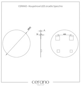 Cerano Specchio, kúpeľňové zrkadlo Ø 80 cm, CER-CER-429235