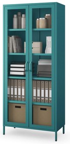 Vitrína ANGELO, 800 x 1850 x 450 mm, Modern: morská modrá