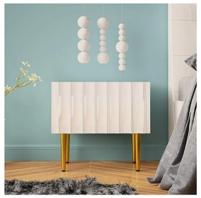 Nočný stolík ARCOS 46x50 cm biela/zlatá