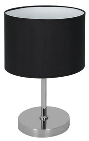 Stolná lampa Casino, 1x čierne textilné tienidlo, ch