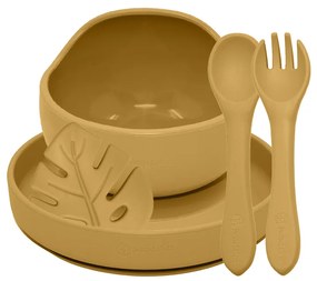 Set jedálenský silikónový TAKE&MATCH 4 ks Intense Ochre 6m+