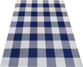 DY PATIO 13 Modrý jednostranný koberček s šnúrou