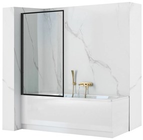 Rea LAGOS FIX - vaňová zástena, 1-krídlová, 70 x 140 cm, čierna-transparentná, REA-K7689