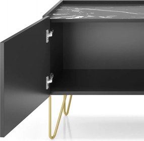 TV skrinka Harmony, čierna/čierny mramor