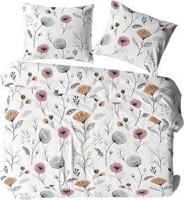 KREPOVÉ OBLIEČKY KORALOVE 140X200 CM, 1KS 70X80 CM KVETY