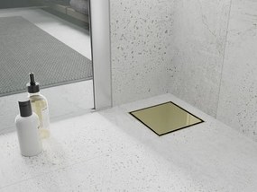 Mexen Flat nerezová podlahová vpusť 12x12 cm, zlatá, 1510012