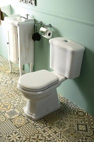 Kerasan Kerasan, RETRO WC kombi, spodný odpad, biela-chrom, WCSET01-RETRO-SO
