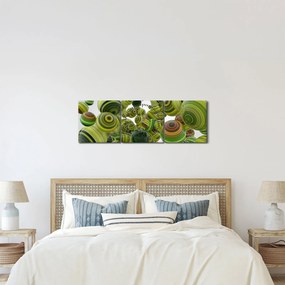 Obraz pruhovaných gúľ (s hodinami) (90x30 cm)