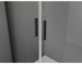 Mexen Exo, sprchovací kút s krídlovými dverami 90 x 100 cm, 6mm číre sklo, čierny profil, 814-090-100-70-00