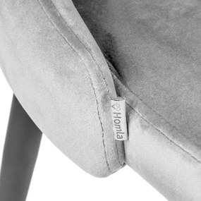 Stolička LOUIS zamatová sivá ALL 925485